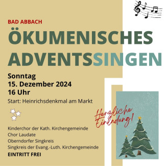 Einladung Adventssingen 15.12.2024